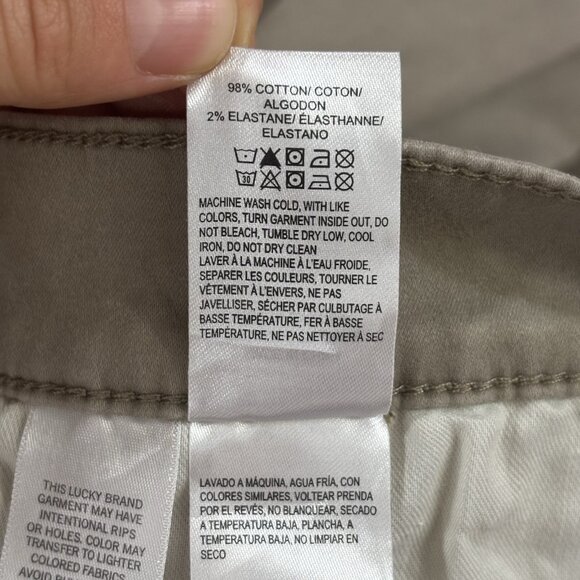 Lucky Brand 410 Athletic Straight Pants Mens 34x30 Beige Stretch Chino Casual - Picture 14 of 16